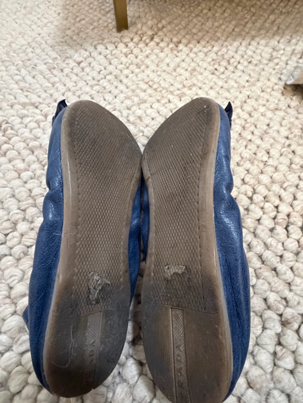 Prada Navy Leather Bow Ballet Flats - Picture 5 of 5